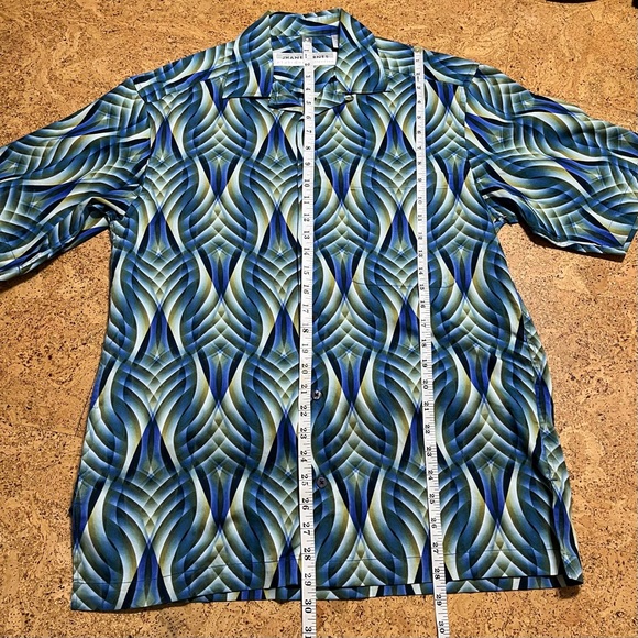 Jhane Barnes Men’s Platinum Collection Geometric Abstract Short Sleeve Shirt - Picture 10 of 10